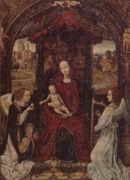 unknow artist The madonna and child enthroned,attended by angels playing musical instruments China oil painting art